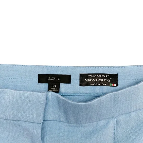 J.Crew‎ Mario Bellucci Italian Fabric Baby Blue Tall Ankle Pants 12T - Picture 2 of 7